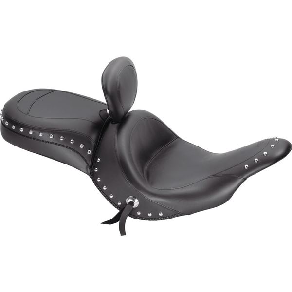 Mustang Wide Touring Studded Seat With Driver Backrest ChapMoto