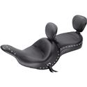 Mustang Wide Touring Studded Seat With Driver Backrest And Passenger Backrest Receiver