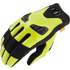 Icon Automag Hi-Viz Leather Gloves