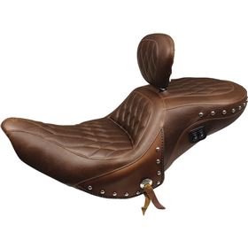 Mustang Studded Diamond Stitched 1-Piece Heated Seat With Driver Backrest