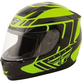 Fly Racing Conquest Retro Hi-Viz Full Face Helmet