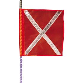 Buggy Whip 6' Threaded L.E.D. Whip With Orange Reflective X Flag