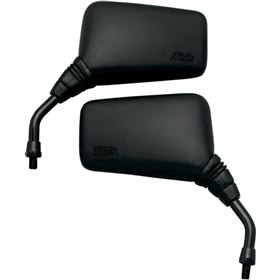 EEMGO Roadhawk Motorcycle Mirrors – Black M10 x 1.25 Handlebar Mirror Pair