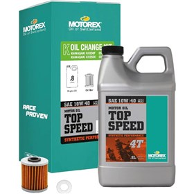 Motorex Top Speed 4T Full Synthetic 10W40 Oil Change Kit For Kawasaki KX250F/X