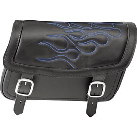 Saddlemen Medium Highwayman Tattoo Saddlebags with Blue Flames