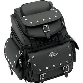 Saddlemen Studded BR1800EX/S Combination Backrest, Seat and Sissy Bar Bag