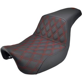Saddlemen Step-Up Latice Stitch Seat with Red Stitching
