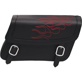 Saddlemen Jumbo Highwayman Tattoo Saddlebags with Red Flames