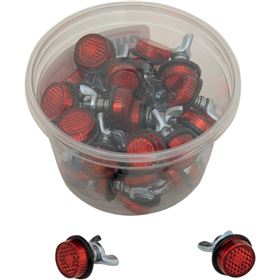 Chris Products Red Mini-License Plate Reflectors - 40 Pack