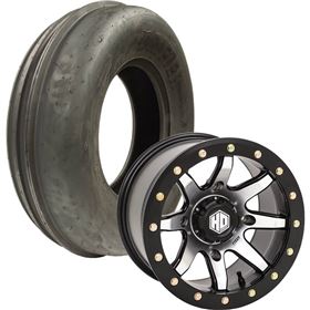 30x11-14 STI Sand Drifter Front Tire With Black/Machined HD9 Comp Lock Wide Beadlock Wheel - Set Of 2