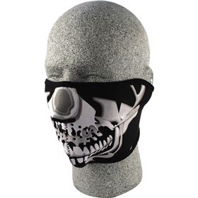 Zan Headgear Chrome Skull Neoprene Half Face Mask
