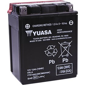 Yuasa YTX14AH-BS High Performance Maintenance Free Battery, YUAM62H4A