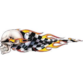 Lethal Threat Left Checker Skull Decal