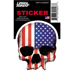 Lethal Threat USA Flag Skull Mini Decal