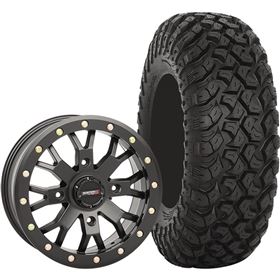 System 3 Off-Road 14x7, 4/137, 4+3 SB-4 Wheel And 30x10R-14 RT320 Tire Kit