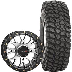 System 3 Off-Road 14x7, 4/156, 5+2 ST-3 Wheel And 28x10R-14 XCR350 Tire Kit