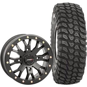 System 3 Off-Road 14x7, 4/137, 6+1 SB-4 Wheel And 28x10R-14 XCR350 Tire Kit
