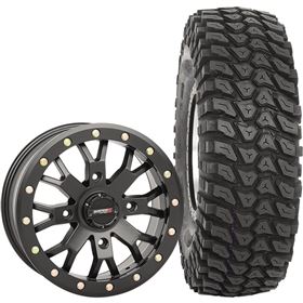 System 3 Off-Road 14x7, 4/156, 6+1 SB-4 Wheel And 28x10R-14 XCR350 Tire Kit
