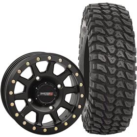 System 3 Off-Road 15x7, 4/137, 5+2 SB-3 Wheel And 32x10R-15 XCR350 Tire Kit With Sealant