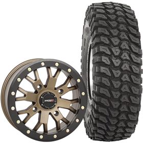 System 3 Off-Road 15x7, 4/137, 4+3 SB-4 Wheel And 32x10R-15 XCR350 Tire Kit With Sealant