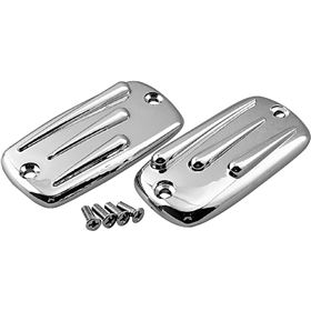Show Chrome Teardrop Master Cylinder Cover Pair