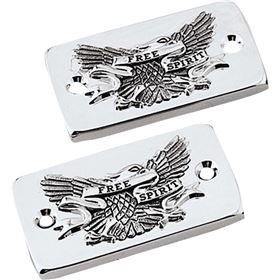 Show Chrome Free Spirit Master Cylinder Cover Pair