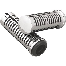 Parts Unlimited Chrome Grips With O-Ring Design For 1