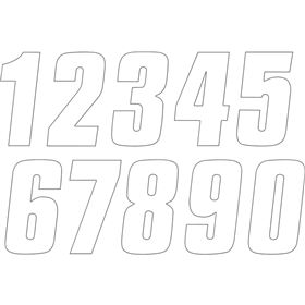 Factory Effex 08-90050-50 White 6 Factory Number Graphic 