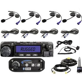 Rugged Radios RRP696 4 Seat Intercom With 60-Watt Radio And Helmet Speaker Kits