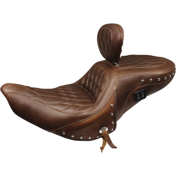 Mustang Studded Diamond Stitched 1-Piece Heated Seat With Driver Backrest