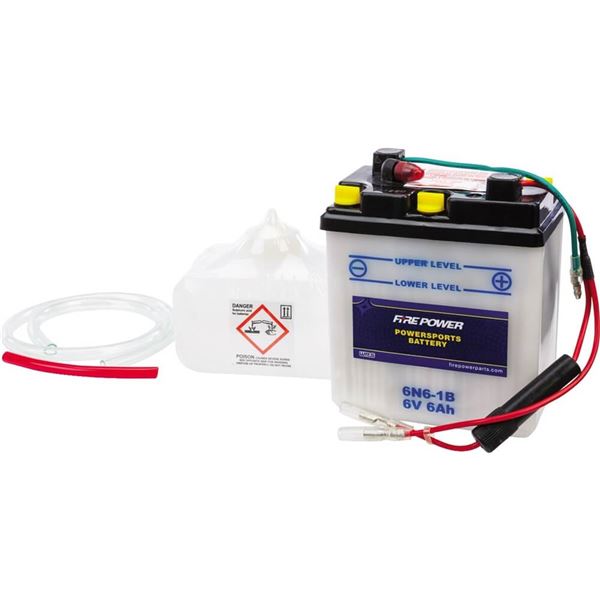 Fire Power 6N6-1B 6V Standard Battery With Acid Pack