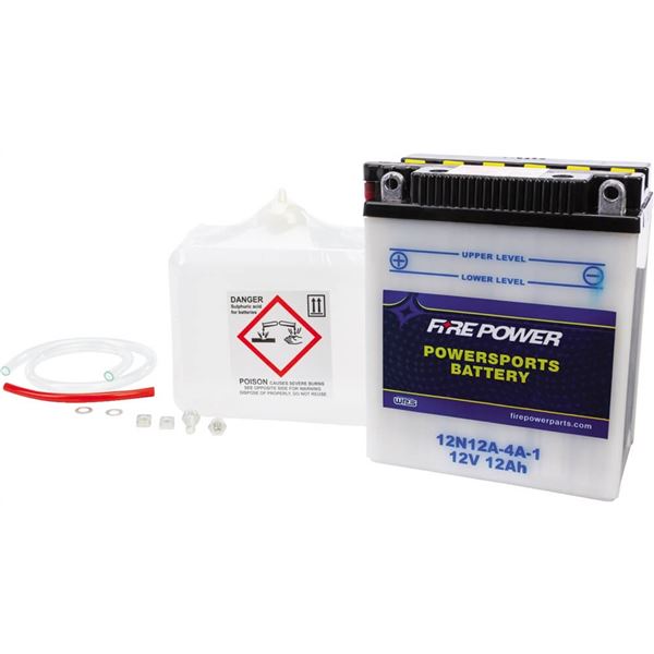 Fire Power 12N12A-4A-1 12V Standard Battery With Acid Pack