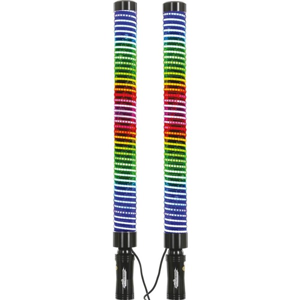 SafeGlo Whips 2' COB Multicolor L.E.D. Fat Whips With Bluetooth and Quick Release Base