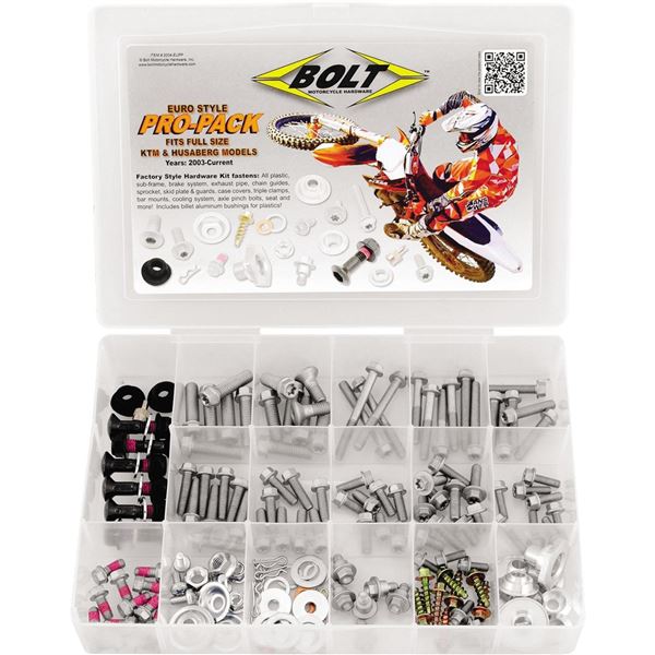 Bolt Hardware 180 Piece KTM and Husaberg Euro Style Pro-Pack Hardware Kit