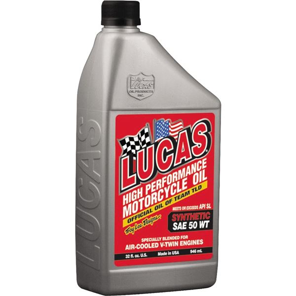 Lucas Oil High Performance Synthetic 50W Motorcycle Oil | ChapMoto.com