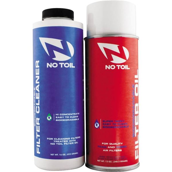 No Toil Air Filter Oil Spray and Cleaner 2 Pack Maintenance Kit
