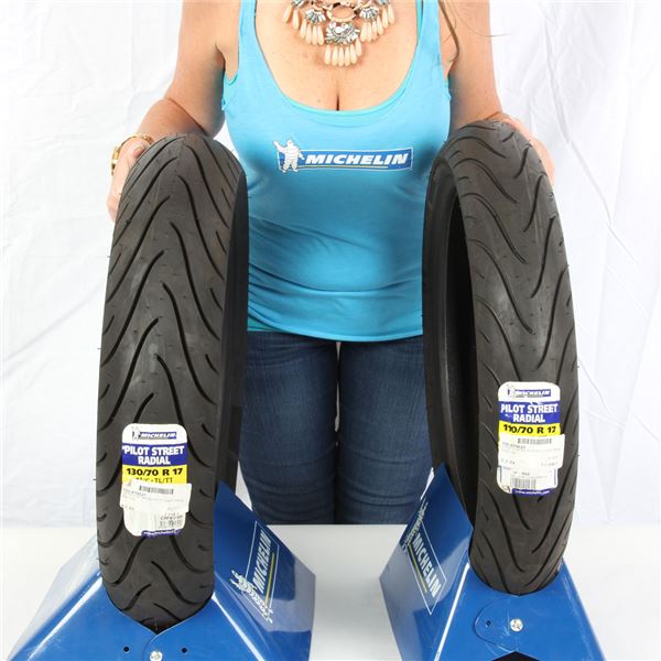 110 / 70R 17, 130 / 70R 17 MICHELIN PILOT STREET FRONT & REAR TIRE KIT - 2 TIRES | 33798 23127