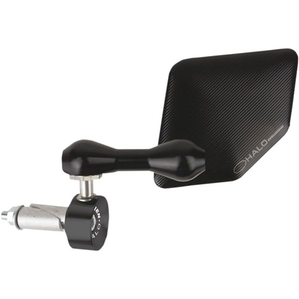 Driven Racing Halo Stainless Steel Bar End Mirror - Pentagon - Black - Right