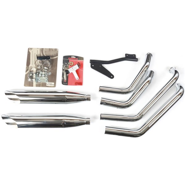 Cobra Boulevard Classic Deluxe Slash Cut Complete Exhaust System For Kawasaki VN1500
