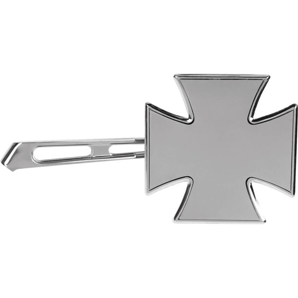 Emgo Universal Die-Cast Custom Mirror - Maltese Cross - Chrome - Right