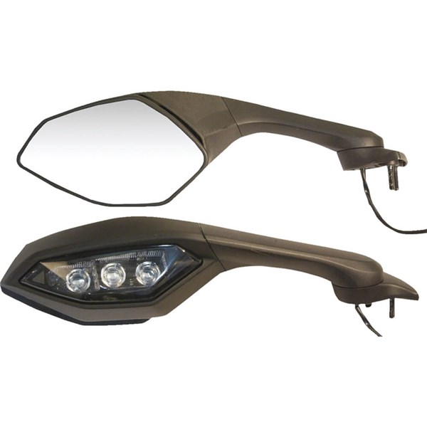 Emgo O.E.M-Style Replacement Mirror - 20-37502 - Cat Eye - Black - Left