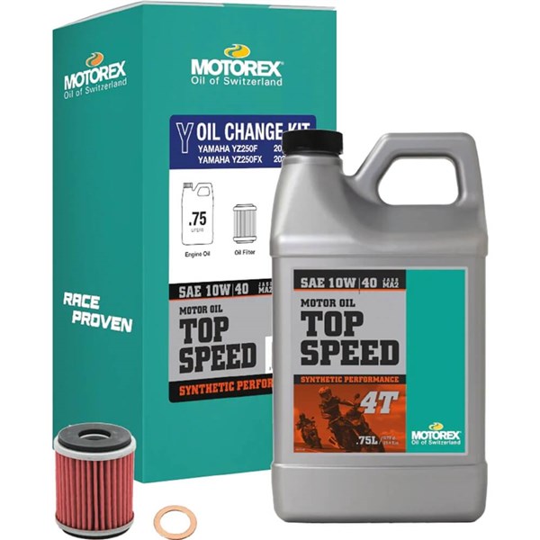 Motorex Top Speed 4T Full Synthetic 10W40 Oil Change Kit For Yamaha YZ250F / FX