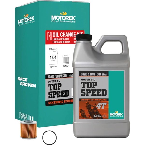 Motorex Top Speed 4T Full Synthetic 10W30 Oil Change Kit For Honda CRF450R / RX