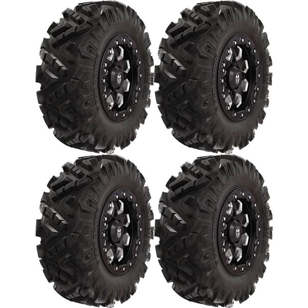 Pure Polaris Pro Armor 28R15 Hexlr/Attack 2.0 Wheel And Tire Kit Set of