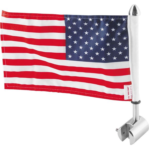 Pro Pad Square Sissybar Flag Mount With USA Flag
