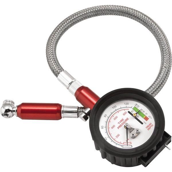 Bikemaster 2-in-1 0-60 PSI Tire Pressure Gauge