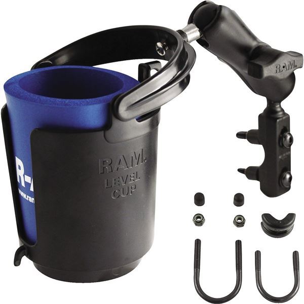 RAM Mounts Self Leveling Cup Holder with U-Bolt and Brake / Clutch Reservoir Mount