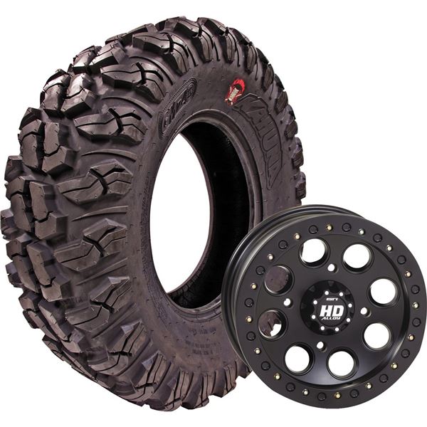 30x1014 GMZ Kahuna With 14x7 Black STI HD Tire Wheel Kit