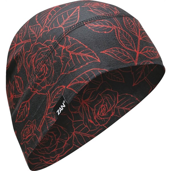 Zan Headgear Sportflex Red & Black Roses Beanie
