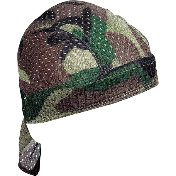 Zan Headgear Woodland Camo Vented Flydanna Headwrap
